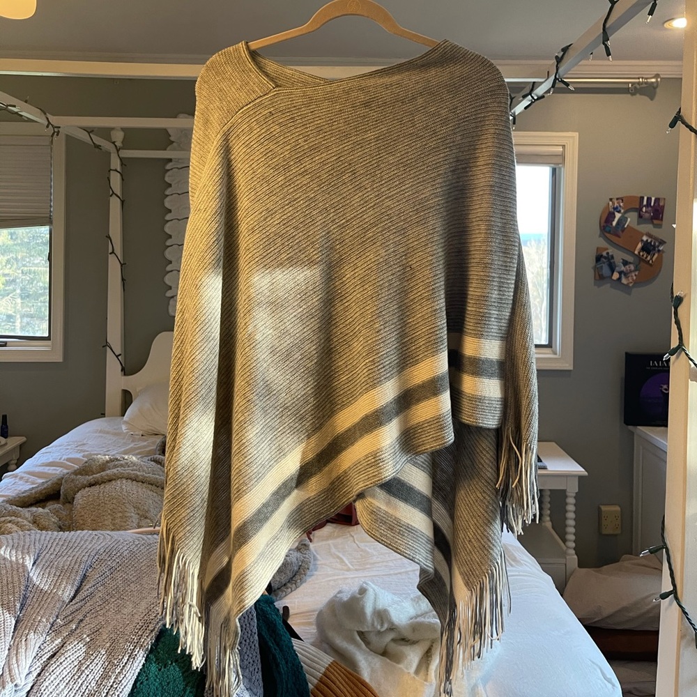 Gray poncho sweater